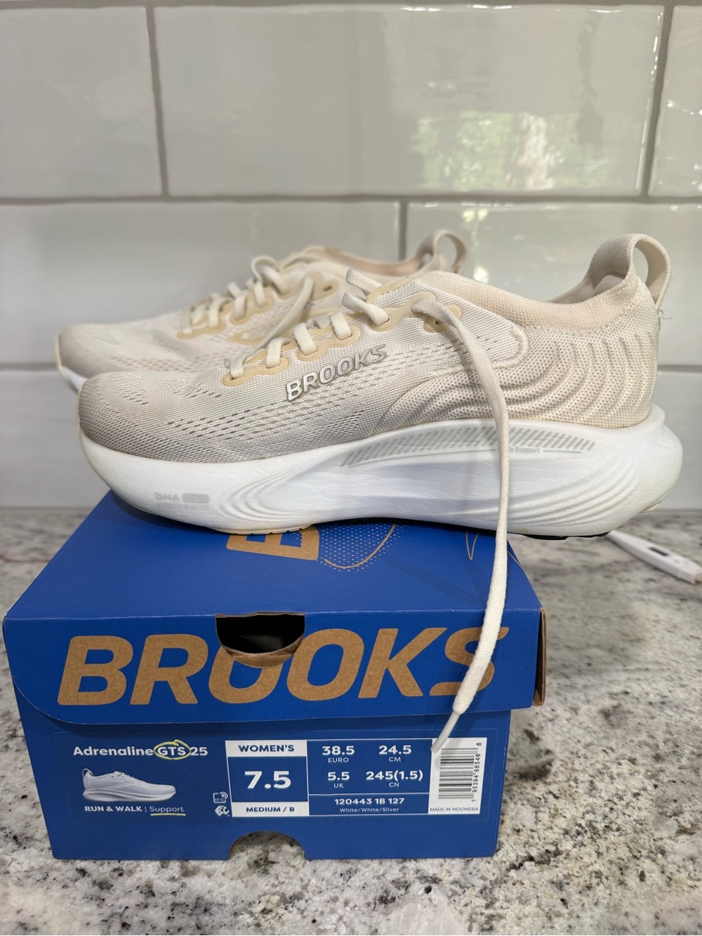 Brooks Women's Athletic Shoes in Cream and White